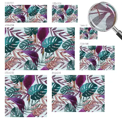 Papier peint photo imprimé sur tissu non tissé composition tropicale