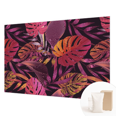 Papier peint panoramique haut de gamme au motif de feuilles exotiques