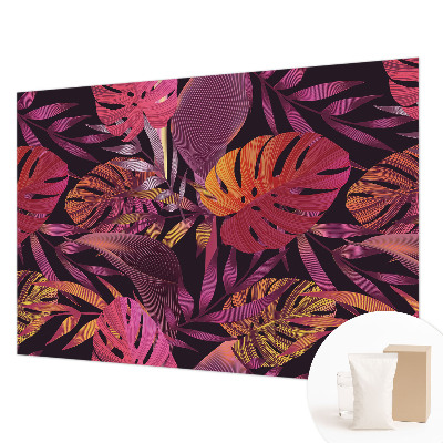 Papier peint panoramique haut de gamme au motif de feuilles exotiques