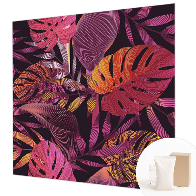 Papier peint panoramique haut de gamme au motif de feuilles exotiques
