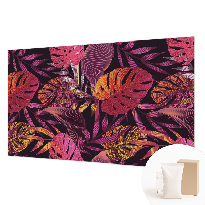 Papier peint panoramique haut de gamme au motif de feuilles exotiques