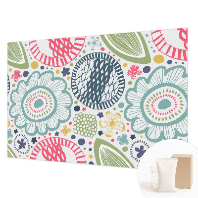 Papier peint chambre moderne avec des motifs floraux