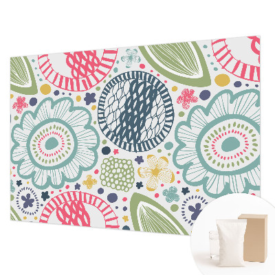 Papier peint chambre moderne avec des motifs floraux