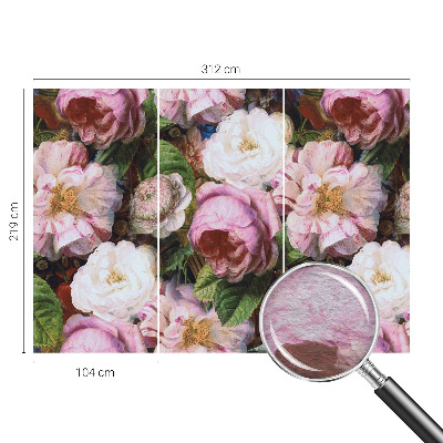 Tapisserie panoramique avec un motif floral élégant