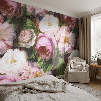 Tapisserie panoramique avec un motif floral élégant