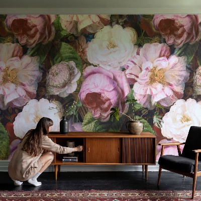 Tapisserie panoramique avec un motif floral élégant