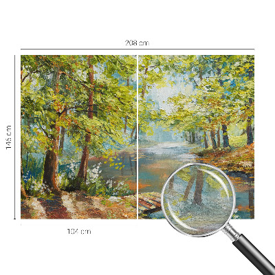 Papier peint panoramique chambre avec un motif de lac idyllique