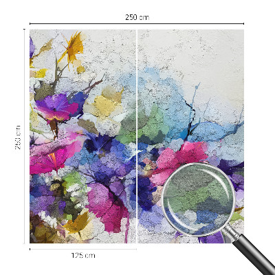 Papier peint panoramique enfant avec un motif de fleurs abstraites