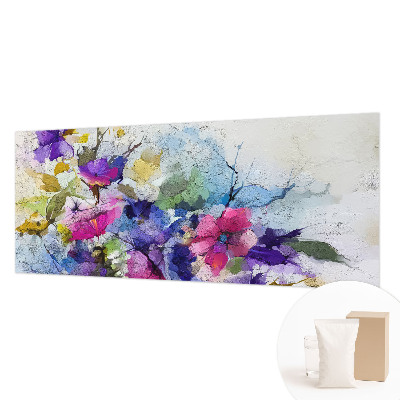 Papier peint panoramique enfant avec un motif de fleurs abstraites