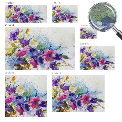 Papier peint panoramique enfant avec un motif de fleurs abstraites