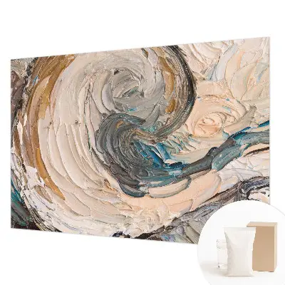 Papier peint intissé imprimé tourbillons colorés