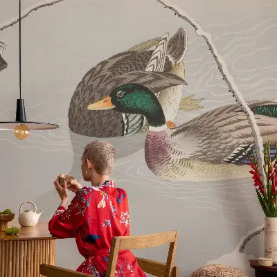 Papier peint photo sur tissu non tissé Canards calmes