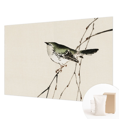 Papier peint salon moderne avec un motif d'oiseau harmonieux