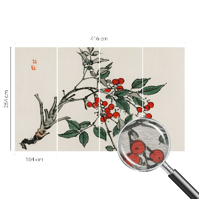 Papier peint chambre moderne Vetvička bobúľ