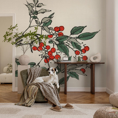 Papier peint chambre moderne Vetvička bobúľ