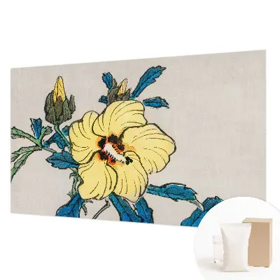 Papier peint photographique sur tissu non tissé fleur jaune