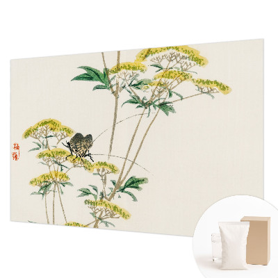 Papier peint panoramique salon avec un motif floral inspiré de la nature