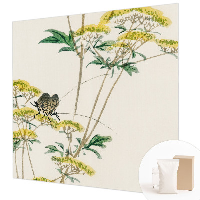 Papier peint panoramique salon avec un motif floral inspiré de la nature