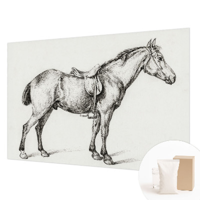 Papier peint panoramique moderne avec un dessin de cheval
