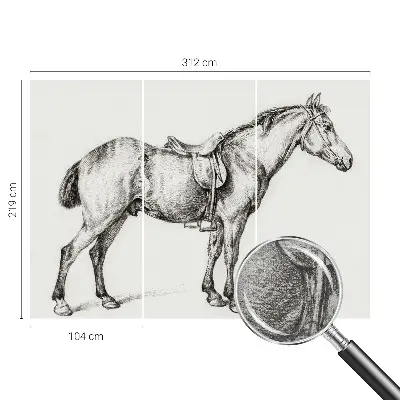 Papier peint photographique intissé Croquis d'un cheval