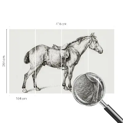 Papier peint photographique intissé Croquis d'un cheval