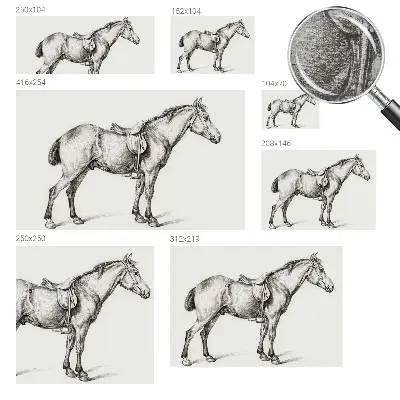 Papier peint photographique intissé Croquis d'un cheval
