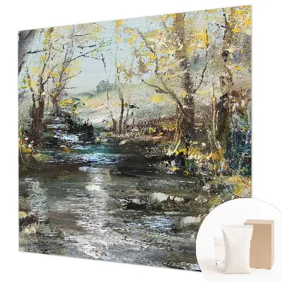 Papier peint photo imprimé sur tissu non tissé Ruisseau forestier