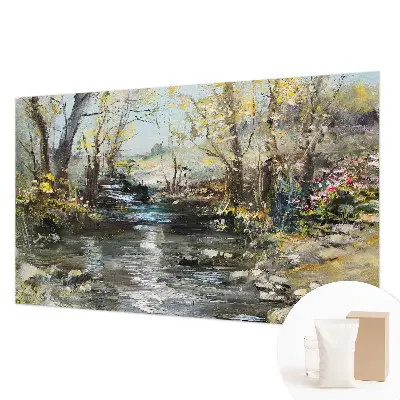 Papier peint photo imprimé sur tissu non tissé Ruisseau forestier