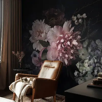 Papier peint photographique sur tissu non tissé composition florale