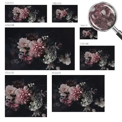 Papier peint photographique sur tissu non tissé composition florale
