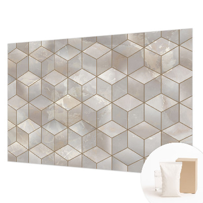 Papier peint panoramique intissé avec un motif de mosaïque géométrique