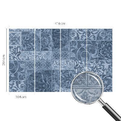 Papier peint panoramique salon avec motif de décorations végétales