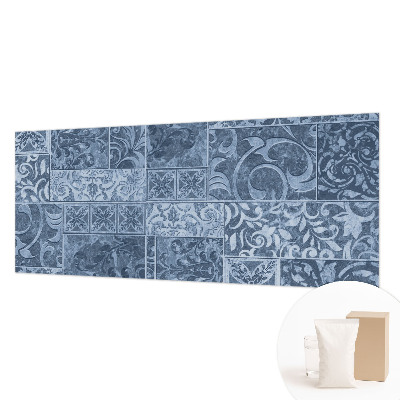 Papier peint panoramique salon avec motif de décorations végétales