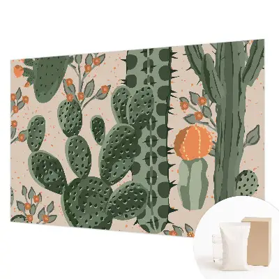 Papier peint intissé imprimé cactus verts