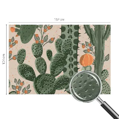Papier peint intissé imprimé cactus verts