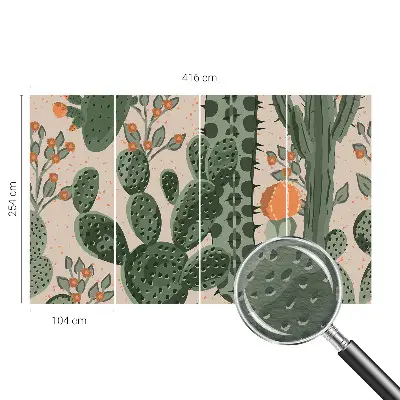 Papier peint intissé imprimé cactus verts