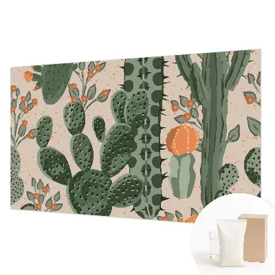 Papier peint intissé imprimé cactus verts