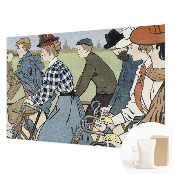 Tapisserie panoramique avec motif « Starodávni cyklisti »