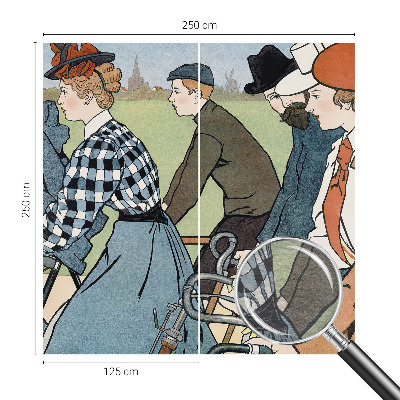 Tapisserie panoramique Starodávni cyklisti