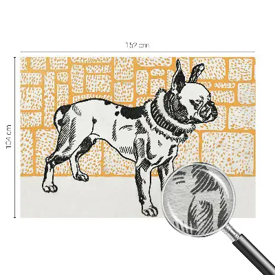 Papier peint photo sur tissu non tissé Chien rétro