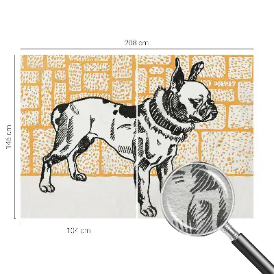 Papier peint photo sur tissu non tissé Chien rétro