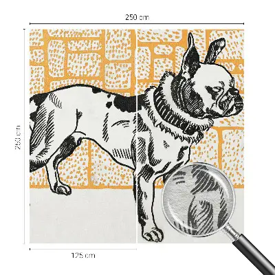 Papier peint photo sur tissu non tissé Chien rétro