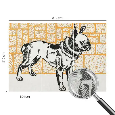 Papier peint photo sur tissu non tissé Chien rétro