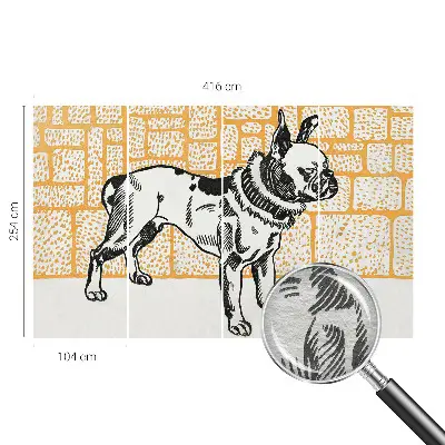 Papier peint photo sur tissu non tissé Chien rétro