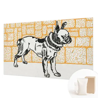 Papier peint photo sur tissu non tissé Chien rétro