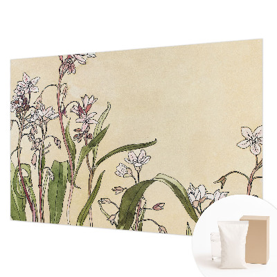 Papier peint panoramique chambre à motif floral élégant