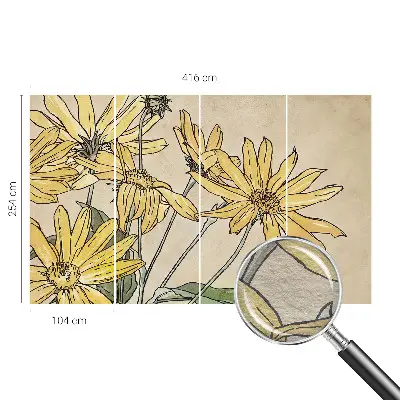 Papier peint intissé imprimé Fleurs à l'aquarelle