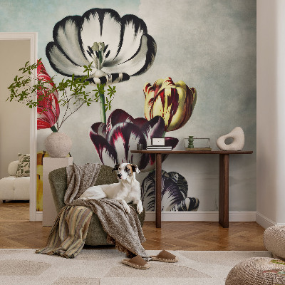 Papier peint panoramique moderne Farebné tulipány