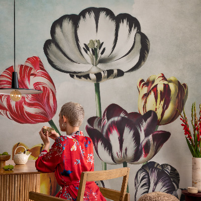 Papier peint panoramique moderne Farebné tulipány