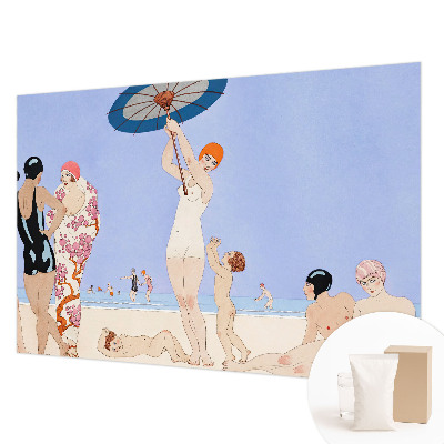Tapisserie murale au style rétro inspirée de la plage